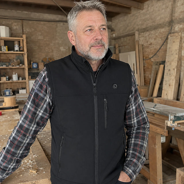 Client FLINTWRK avec le gilet chauffant Field 9