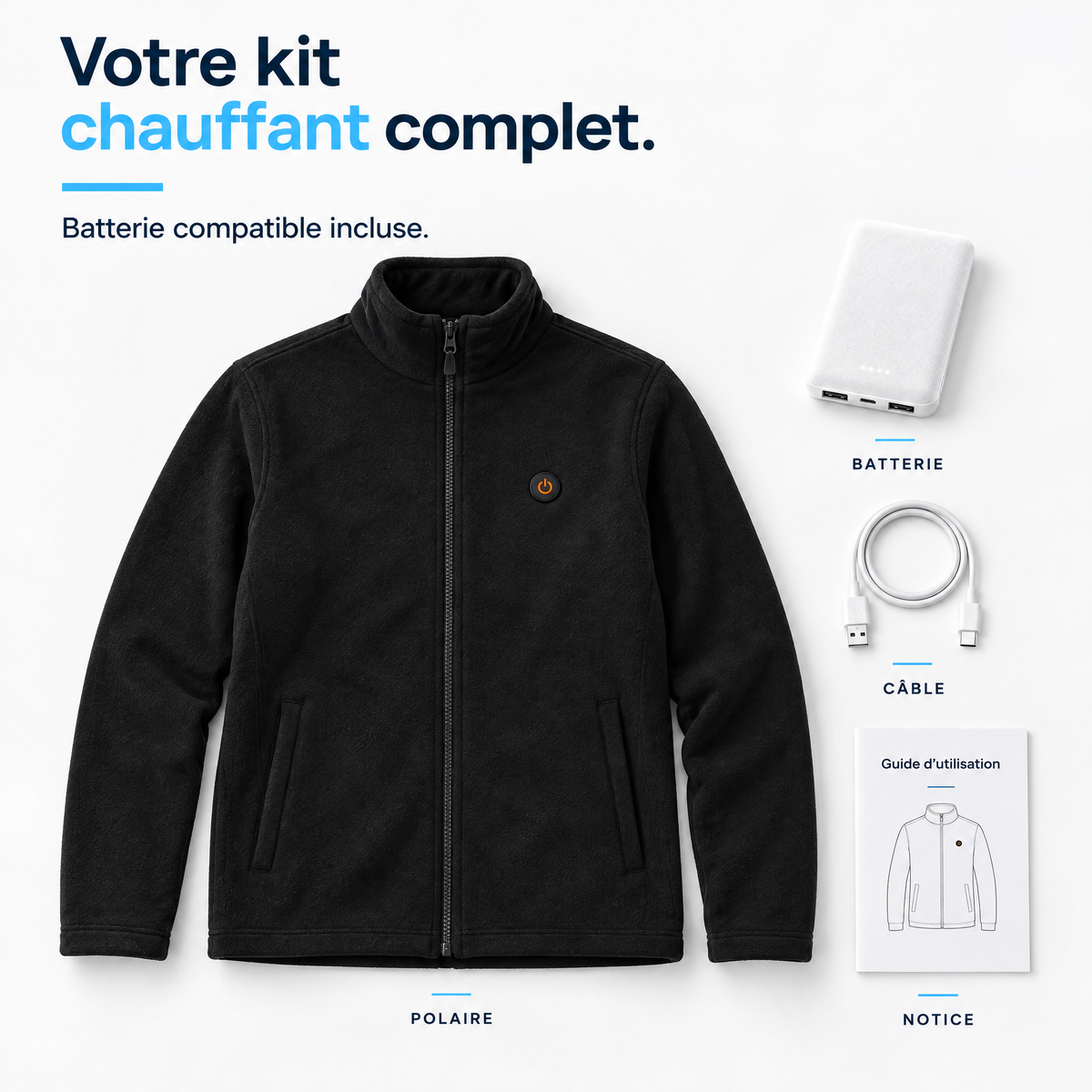 Fleece Polar – Veste polaire chauffante homme