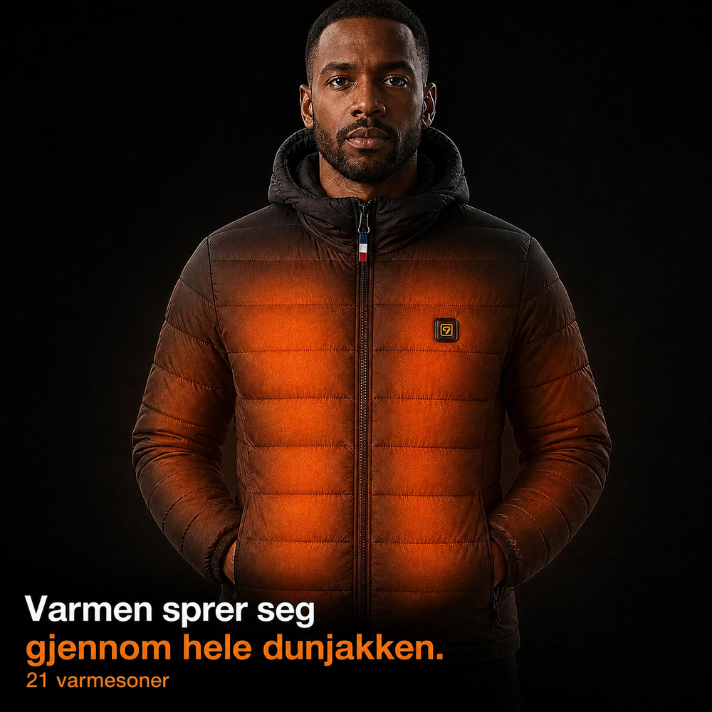 Varmen fordeles i hele Celsius 21-varmejakken – 21 soner
