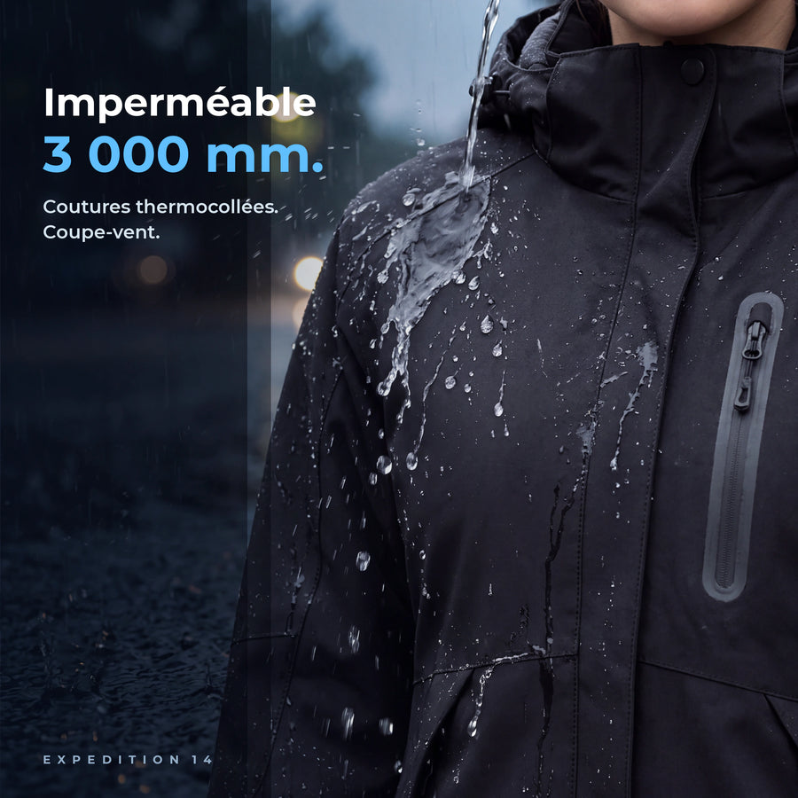 Expedition 14 imperméable 3 000 mm, coutures thermocollées
