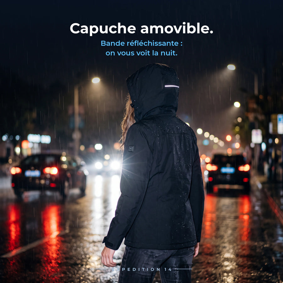 Capuche amovible d’Expedition 14 avec bande réfléchissante, de nuit