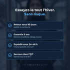 Garanties FLINTWRK : retour 90 jours, garantie 5 ans, expédition 24–48 h