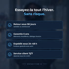 Garanties FLINTWRK : retour 90 jours, garantie 5 ans, expédition 24–48 h