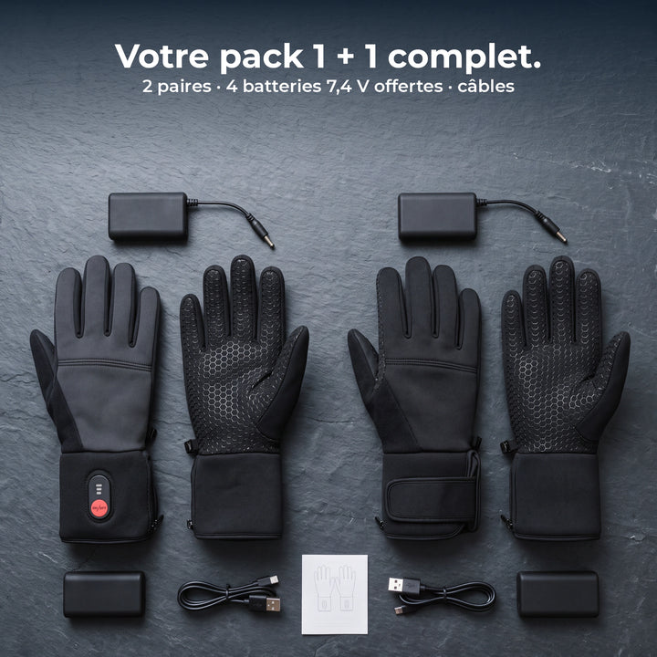 Pack Light R 1 + 1 : 2 paires, 4 batteries 7,4 V et câbles de charge
