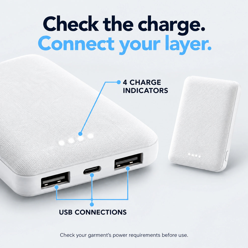 20000 mAh power bank — ports